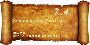 Kovácsovics Amália névjegykártya
