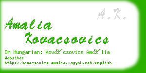 amalia kovacsovics business card
